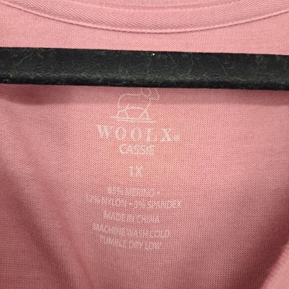 Woolx Cassie Dress Midi Dress Merino Wool Blend Mesa Rose Pink Women's Size 1X - Picture 4 of 4